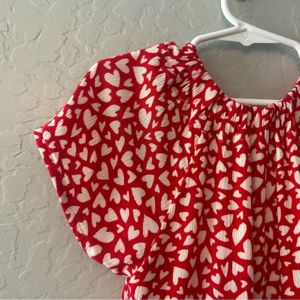 Gymboree red and white heart print valentines day dress size 4